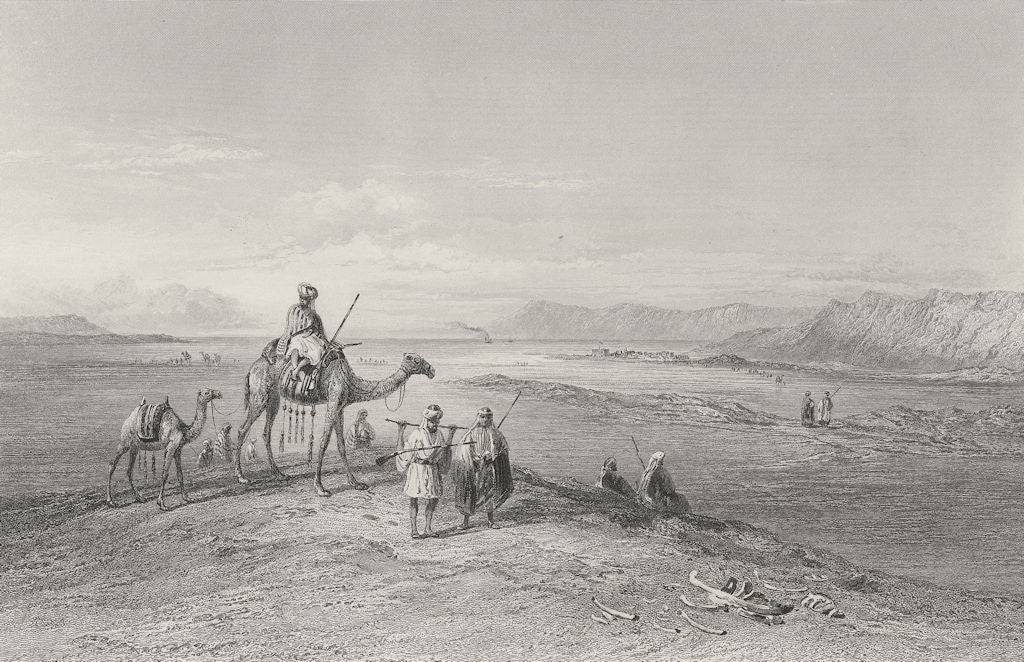 EGYPT. Suez, from mounds of Canal-Bartlett 1847 old antique print picture